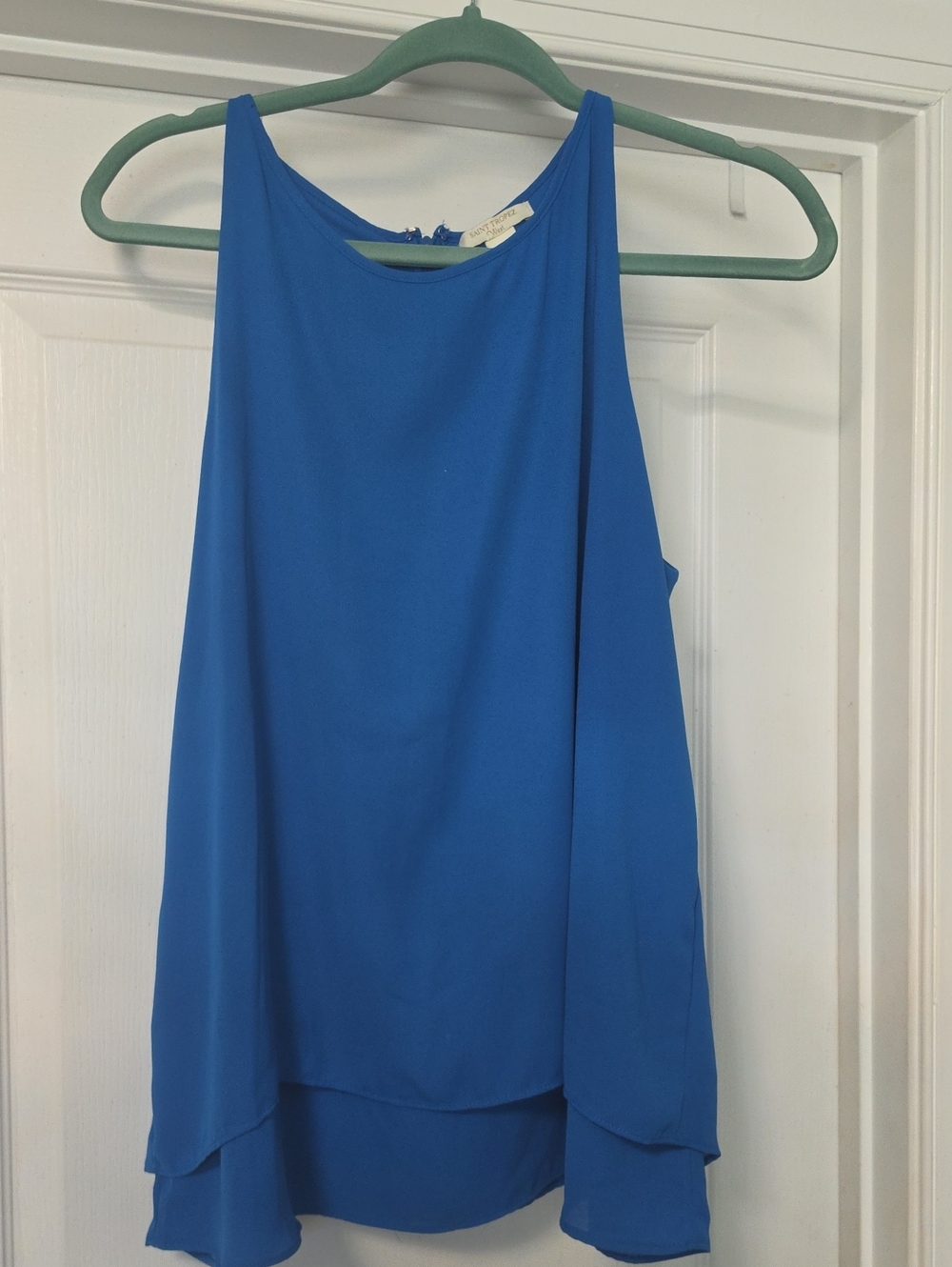 Saint Tropez West Bright Blue Sleeveless Layered Tank